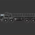 Heavy Duty Truck With Multiple Wheels Open Bed And Metallic Finish Design