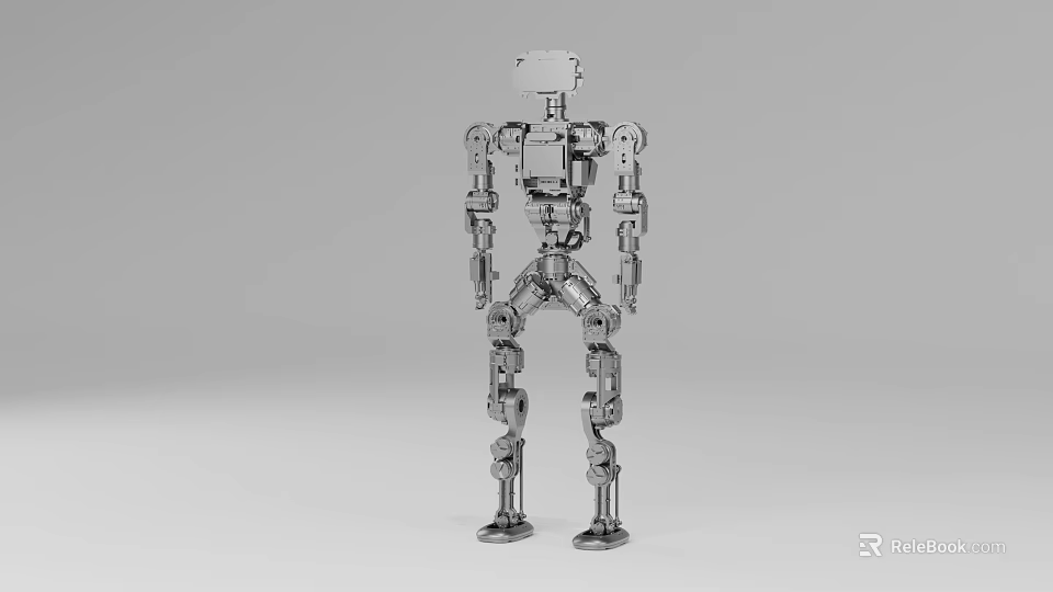 Industrial Mechanical Robot With Metal Frame Articulated Limbs And Components Design 3d model 