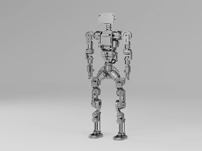 Industrial Mechanical Robot With Metal Frame Articulated Limbs And Components Design 3d model