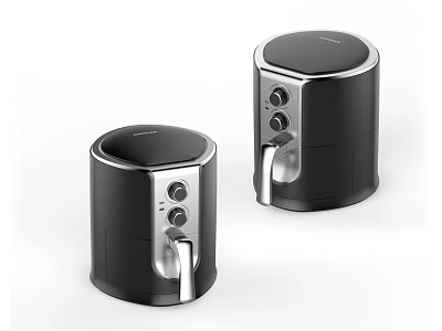 Two Modern Black And Silver Kitchen Appliances With Sleek Design For Home Use 3d model