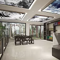 Bright Modern Liquor and Tobacco Store Interior With Display Cabinets Product Shelves And Ceiling Design
