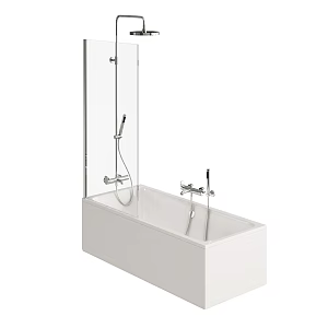 Bathtub with shower screen 3d model