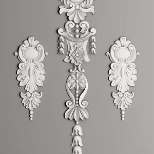 European-style carved 3d model