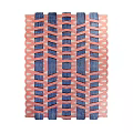 Modern Geometric Interlaced Woven Pattern Blue Pink Stylish Statement Area Rug For Home Decor