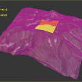 Detailed 3D Mountainous Terrain Model with Green Vegetation and Snowy Peaks