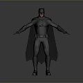 Batman Themed Superhero Costume With Cape Mask And Gray Utility Belt