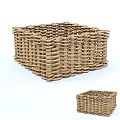 Handwoven Wicker Storage Basket With Square Design For Home Organizing