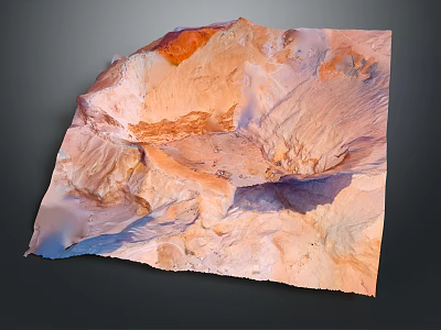 Natural Garden Landscape Featuring Orange Pink Blue Hues And Undulating Textured Terrain 3d model