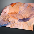 Natural Garden Landscape Featuring Orange Pink Blue Hues And Undulating Textured Terrain