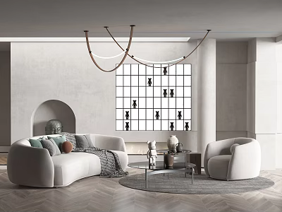 Modern Living Room Sofa And Coffee Table Set With Throw Pillows And Area Rug 3d model