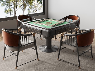 New Chinese Mahjong Table and Chair Mahjong Table 3d model