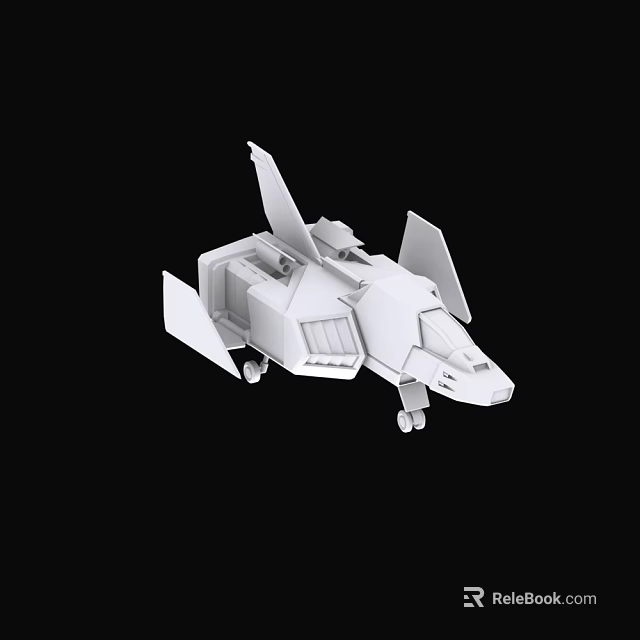 White Passenger Airplane 3D Model with Geometric Design and Concept Structure 3d model