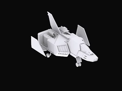 White Passenger Airplane 3D Model with Geometric Design and Concept Structure 3d model