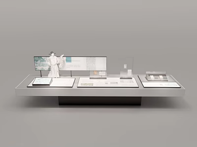 Modern Exhibition Display Stand With Digital Screens And Multiple Exhibit Areas 3d model