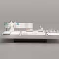 Modern Exhibition Display Stand With Digital Screens And Multiple Exhibit Areas