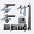 Modern door handle hardware handle cabinet handle hinge door handle 3d model