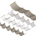 Ceiling Drapery Hanging With Elegant Fabric And Decorative Wooden Rods For Modern Interior Design