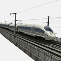modern high-speed rail train 3d model