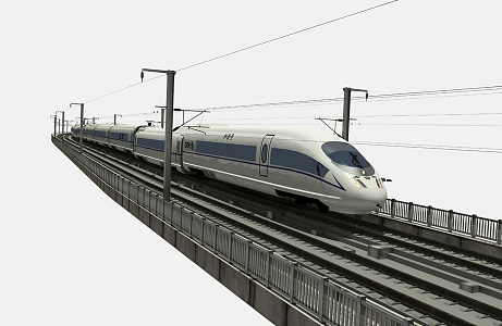 modern high-speed rail train 3d model