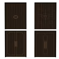 New Chinese style double door double open 3d model