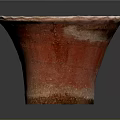 Red Ceramic Garden Planter With Rough Texture And White Rim For Decoration