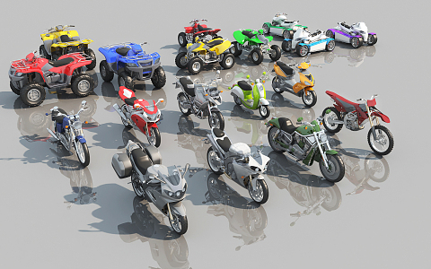 Modern Motorcycle Beach Motorcycle 3d model