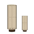 Elegant Beige Floor Lamp Featuring Gray Cross Lines And Cylindrical Design