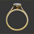 Ornate Gold Ring Featuring Large Oval Gemstone And Intricate Diamond Accents