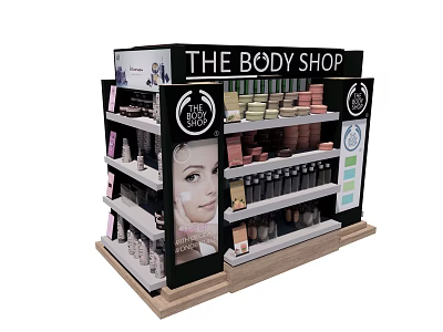 Retail Display Shelf With Multi Tier Design For Cosmetics And Skincare Products 3d model