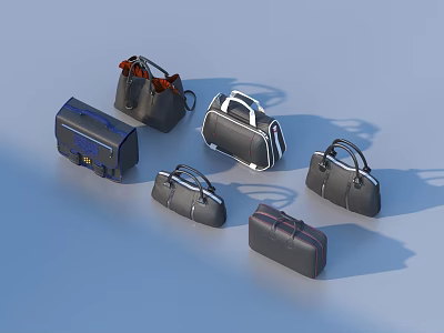 Practical Leather Handbags And Travel Bags With Modern Stylish Designs For Everyday Use 3d model