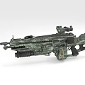 Modern Military Rifle With Camouflage Design And Tactical Scope For Combat Operations