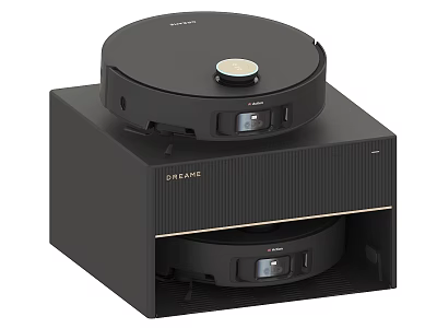 Modern Black Robotic Vacuum Cleaner With Charging Dock For Home Daily Use 3d model