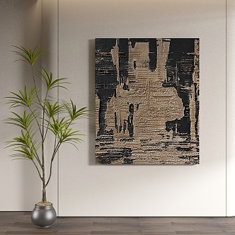 New Chinese Abstract Hanging Painting Combination 3d model