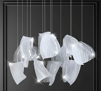 Modern crystal chandelier 3d model