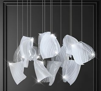 Modern crystal chandelier 3d model