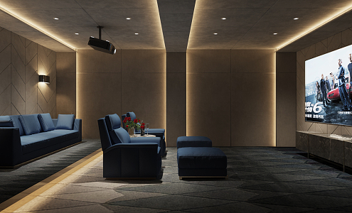 modern video room 3d model