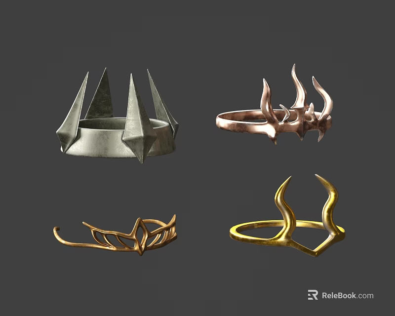 Unique Intricate Silver And Gold Ring Designs With Stylish Patterns 3d model 