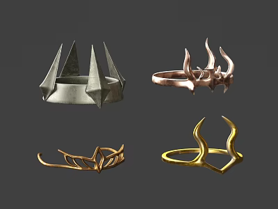 Unique Intricate Silver And Gold Ring Designs With Stylish Patterns 3d model