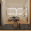 Modern Public Office Space With Open Layout Desks Sofa And Green Plants