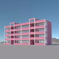 Multiple School Building Models With Different Architectural Styles And Various Colors 3d model