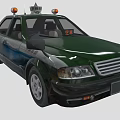 Green Security Patrol Car With Roof Emergency Lights And Patrol Markings