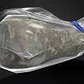 Camouflage Pattern Folder Packaged In Transparent Plastic Bag With Blue Handle 3d model