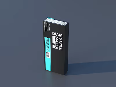 Sleek Black Teal Decorative Ornament Set With Minimalist Box Design 3d model