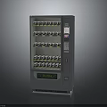 Gray Vending Machine With Multiple Shelves Bottled Products Display Screen Payment Panel And Push Button 3d model