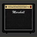 Marshall Black Speaker Cabinet With Classic Design Control Knobs And Vintage Style 3d model