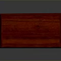 Red Ornate Cabinet With Gold Decorative Details Open Shelves And Carved Legs