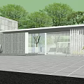Modern Gate Demonstration Area Landscape 3d model