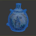 Plant Patterned Colorful Ceramic Vase With Green Leaves Blue Yellow Designs And Two Handles