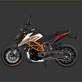 Modern Sporty Motorcycle With Black Body Orange Accents And Sleek Design