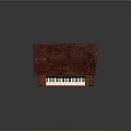 Vintage Mahogany Wooden Piano with Cabinet Style Keyboard and Pedals as Daily Item